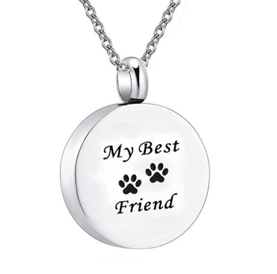 Stainless Steel Cremation Round Urn Necklace for Men's and Women's Ashes Jewelry