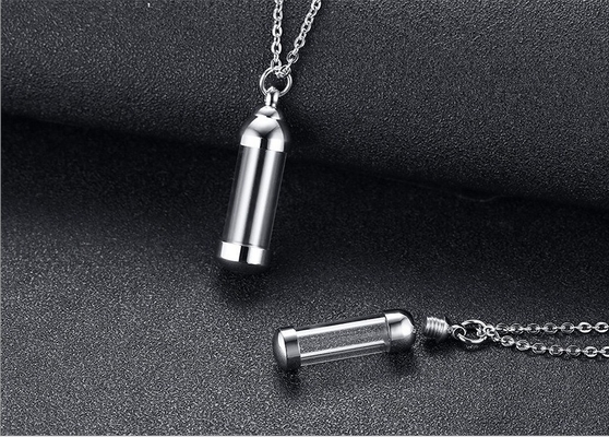 Can Open Hollow Tube Pendants For Women Men Ashes Cremation Memorial Necklace Stainless Steel Unisex Jewelry 20" Chain