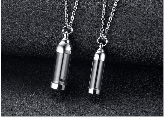 Can Open Hollow Tube Pendants For Women Men Ashes Cremation Memorial Necklace Stainless Steel Unisex Jewelry 20" Chain