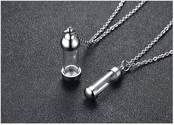 Can Open Hollow Tube Pendants For Women Men Ashes Cremation Memorial Necklace Stainless Steel Unisex Jewelry 20" Chain
