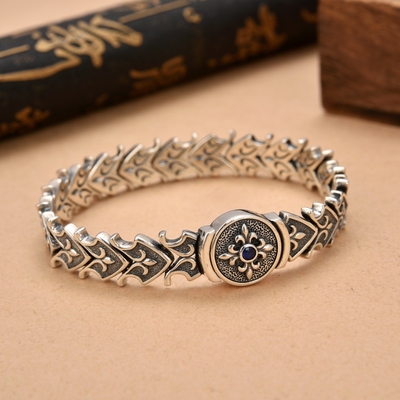 Retro Seafarer Anchor Bracelet for Men Thick Sterling Silver Personality Included