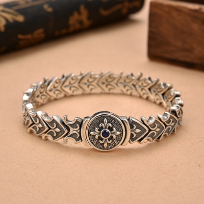 Retro Seafarer Anchor Bracelet for Men Thick Sterling Silver Personality Included