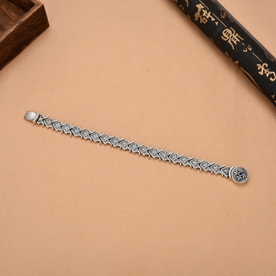Retro Seafarer Anchor Bracelet for Men Thick Sterling Silver Personality Included