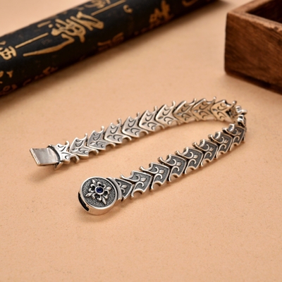 Retro Seafarer Anchor Bracelet for Men Thick Sterling Silver Personality Included