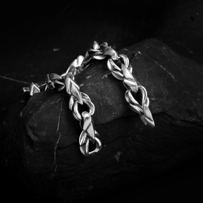 Sterling Silver Hip Hop Chain European and American Men's Advanced Sense Hipster Necklace