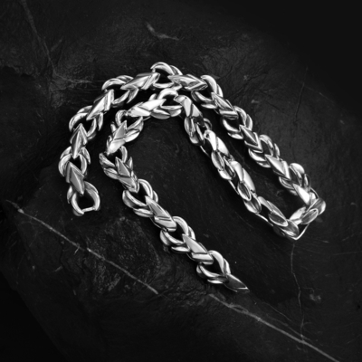 Sterling Silver Hip Hop Chain European and American Men's Advanced Sense Hipster Necklace