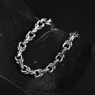 Sterling Silver Hip Hop Chain European and American Men's Advanced Sense Hipster Necklace