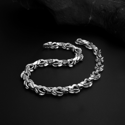 Sterling Silver Hip Hop Chain European and American Men's Advanced Sense Hipster Necklace