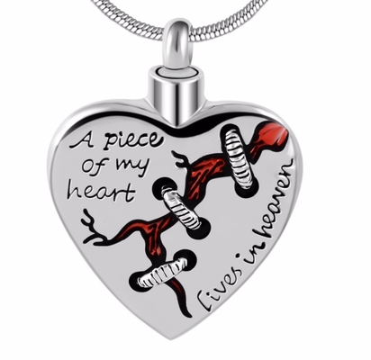 A Piece of My Heart Lives in Heaven Unique Designs Locket Heart Cremation Urn Necklace