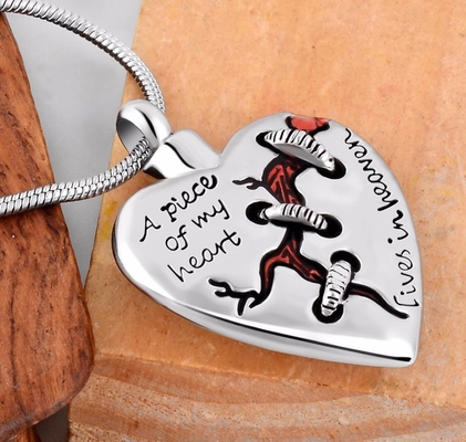 A Piece of My Heart Lives in Heaven Unique Designs Locket Heart Cremation Urn Necklace
