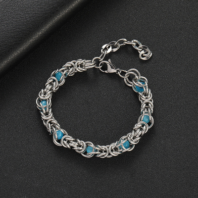 8 Year's Experience Advantage Opal Titanium Steel Heavy Manual Chain Men's Bracelet