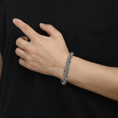 8 Year's Experience Advantage Opal Titanium Steel Heavy Manual Chain Men's Bracelet