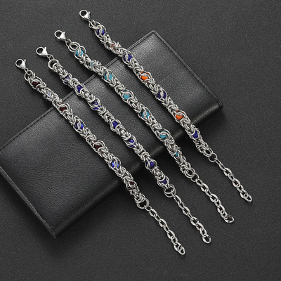 8 Year's Experience Advantage Opal Titanium Steel Heavy Manual Chain Men's Bracelet