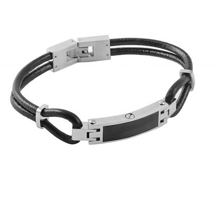 Anniversary Mens Leather Memorial Ashes Keepsake Bracelet with 8 Year's Experience