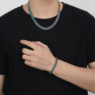 8 Year's Experience Advantage Opal Titanium Steel Heavy Manual Chain Men's Bracelet