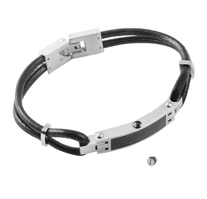 Anniversary Mens Leather Memorial Ashes Keepsake Bracelet with 8 Year's Experience