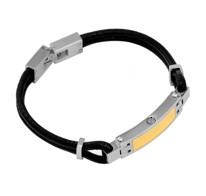 Anniversary Mens Leather Memorial Ashes Keepsake Bracelet with 8 Year's Experience
