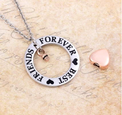 Stainless Steel Cremation Necklace for Pets Friends Ashes Holder Urn Keepsake Pendant