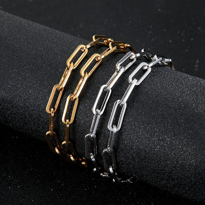 Women's Retro Paper Clip Choker Long Cross Chain Titanium Steel Collarbone Necklace