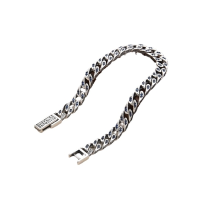Colorful Sterling Silver Seiko Full Diamond Cuban Bracelet Male Hip Hop Punk Charles Wang