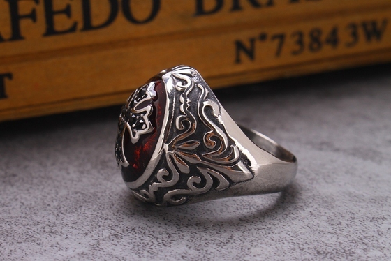 European and American Men's Titanium Steel Crusader Ring Perfect for Party Occasions