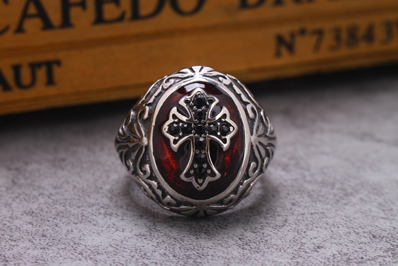 European and American Men's Titanium Steel Crusader Ring Perfect for Party Occasions
