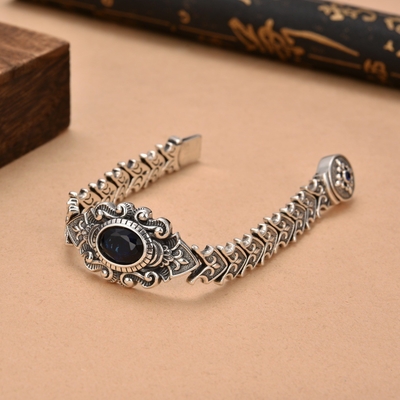 925 Sterling Silver Cross Buckle Euro-American Personality in Punk Retro Style for Men