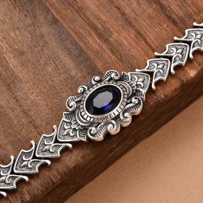 925 Sterling Silver Cross Buckle Euro-American Personality in Punk Retro Style for Men