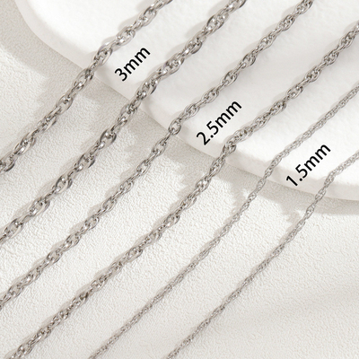 DIY Jewelry Must-Have Titanium Steel Square Wire Double Buckle Chain for Men and Women