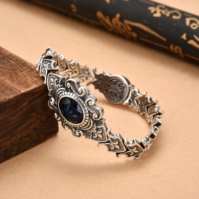 925 Sterling Silver Cross Buckle Euro-American Personality in Punk Retro Style for Men