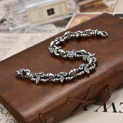 Men's Retro Thai Silver Anchor Bracelet Original Design for Hip Hop Hand Jewelry