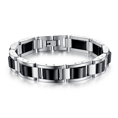 Stylish Gold Plated Japanese and Korean Fashion Titanium Steel Magnet Men's Bracelet