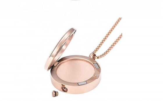 Stainless Steel Glass Round Pendant Cremation Jewelry for Memorial Urn Locket Photo Keepsake Necklace