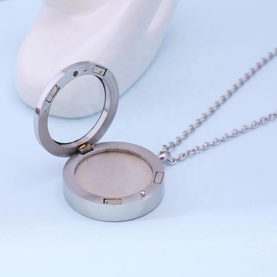 Stainless Steel Glass Round Pendant Cremation Jewelry for Memorial Urn Locket Photo Keepsake Necklace