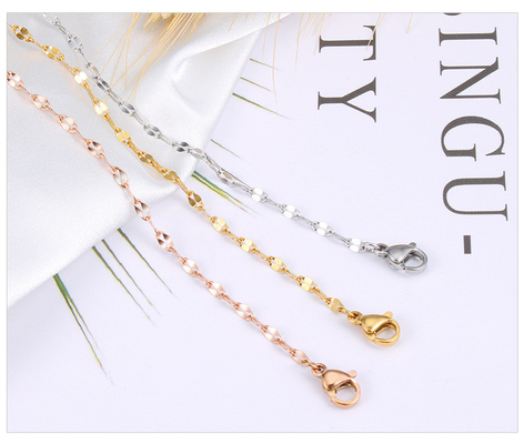 European and American Style Lip Chain Necklace in 304 Stainless Steel for Collarbone