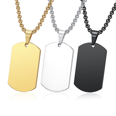 8 Year's Experience Laser Engraved Titanium Steel Pendant Necklace for Men and Women