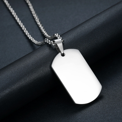 8 Year's Experience Laser Engraved Titanium Steel Pendant Necklace for Men and Women