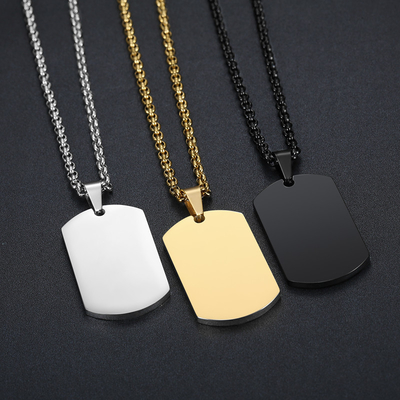 8 Year's Experience Laser Engraved Titanium Steel Pendant Necklace for Men and Women