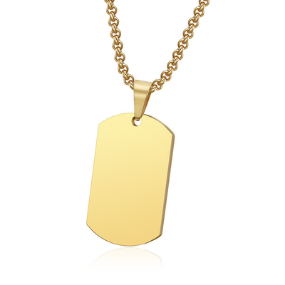 8 Year's Experience Laser Engraved Titanium Steel Pendant Necklace for Men and Women