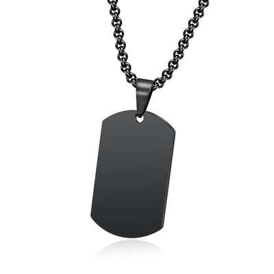 8 Year's Experience Laser Engraved Titanium Steel Pendant Necklace for Men and Women