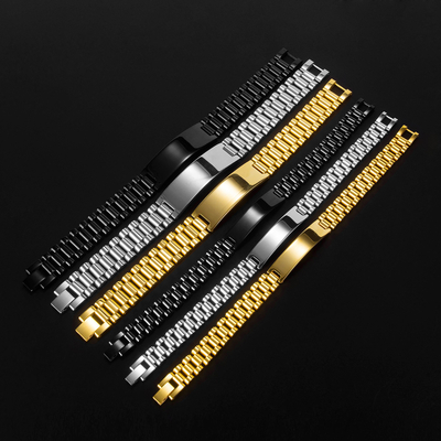 European and American Simple CNC Inlay Titanium Steel Men's Bracelet Jewelry Type Bracelets