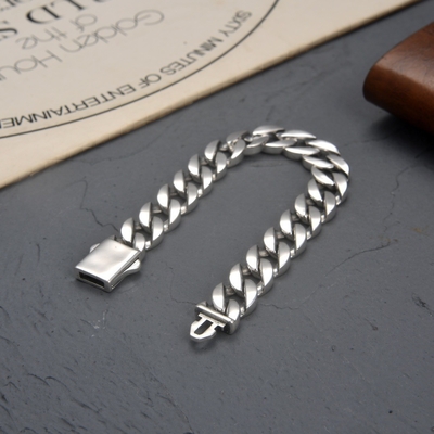 Simple Style 925 Sterling Silver Bracelet Korean Fashion Couple Accessory Engravable