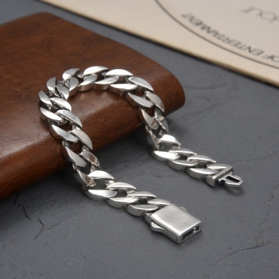 Simple Style 925 Sterling Silver Bracelet Korean Fashion Couple Accessory Engravable