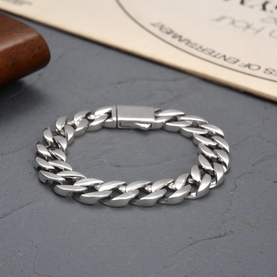 Simple Style 925 Sterling Silver Bracelet Korean Fashion Couple Accessory Engravable