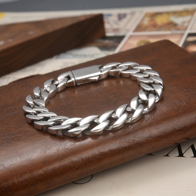 Simple Style 925 Sterling Silver Bracelet Korean Fashion Couple Accessory Engravable
