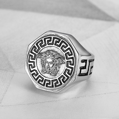 Personality Punk Style Fashion Tide Ancient Greek Mythology Men's Ring for Anniversary
