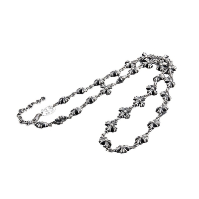 925 Sterling Silver Full Cross Necklace Collarbone Chain Rose Gold Plated for Couples