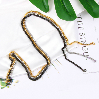 304 Stainless Steel Simple Flower Basket Chain Necklace in European Style for Jewelry