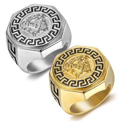 Personality Punk Style Fashion Tide Ancient Greek Mythology Men's Ring for Anniversary