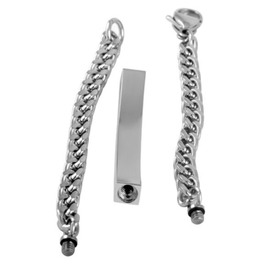 Stainless Steel Cremation Jewelry Bracelet with Crystal Charm DIY Bangle Making Part